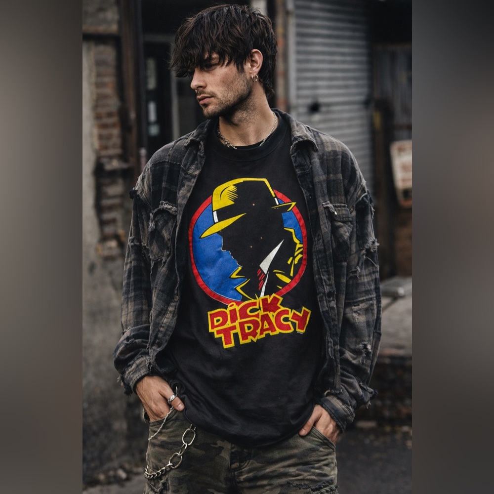 Vintage 90’s Dick Tracy Graphic Black T-Shirt‎